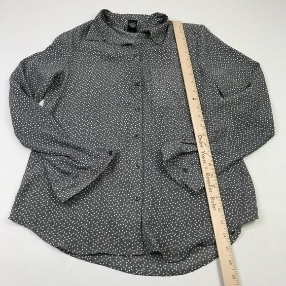 Ann Taylor Womens Button Down Blouse Diamond Print Long Sleeve Workwear Small - Picture 7 of 12